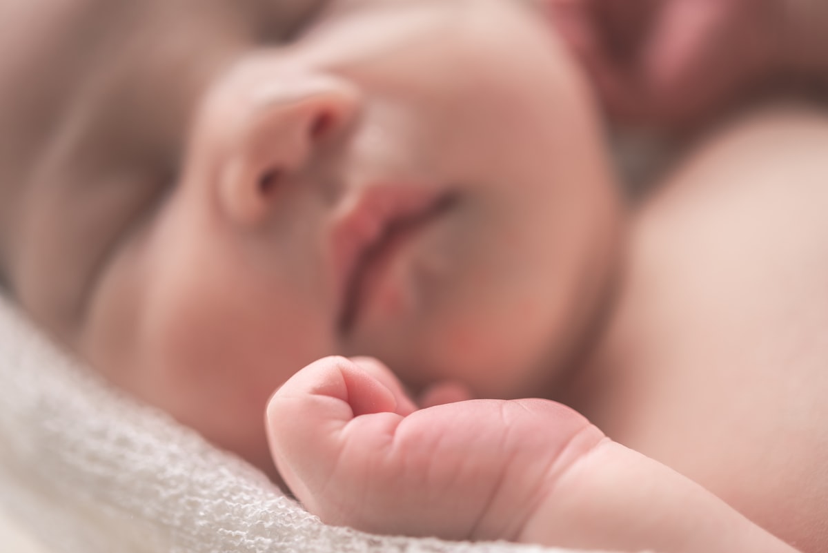 Newborn baby sleeping peacefully
