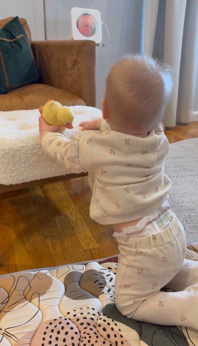 Baby exploring Mailbox Melodies