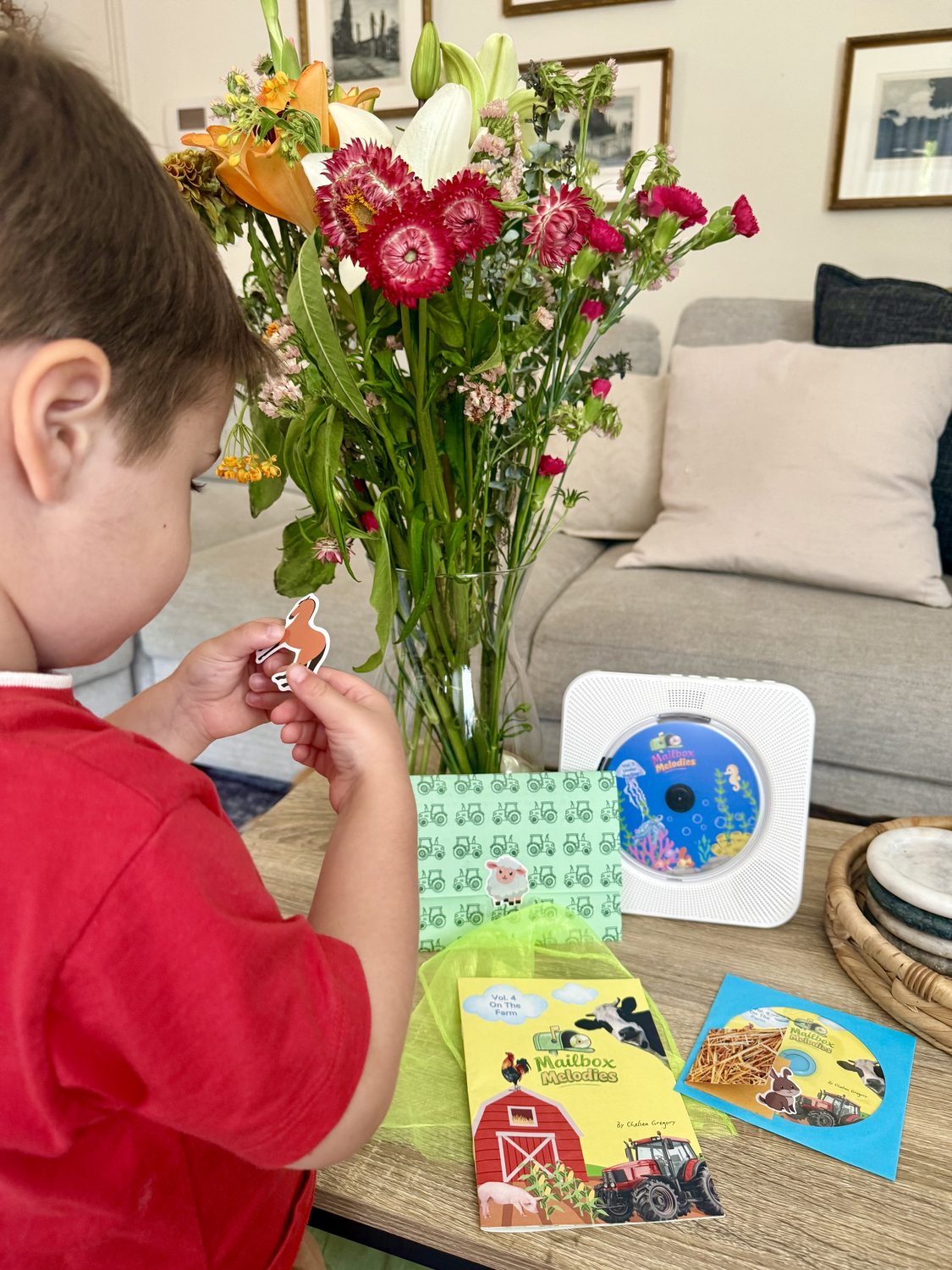 Toddler with Mailbox Melodies